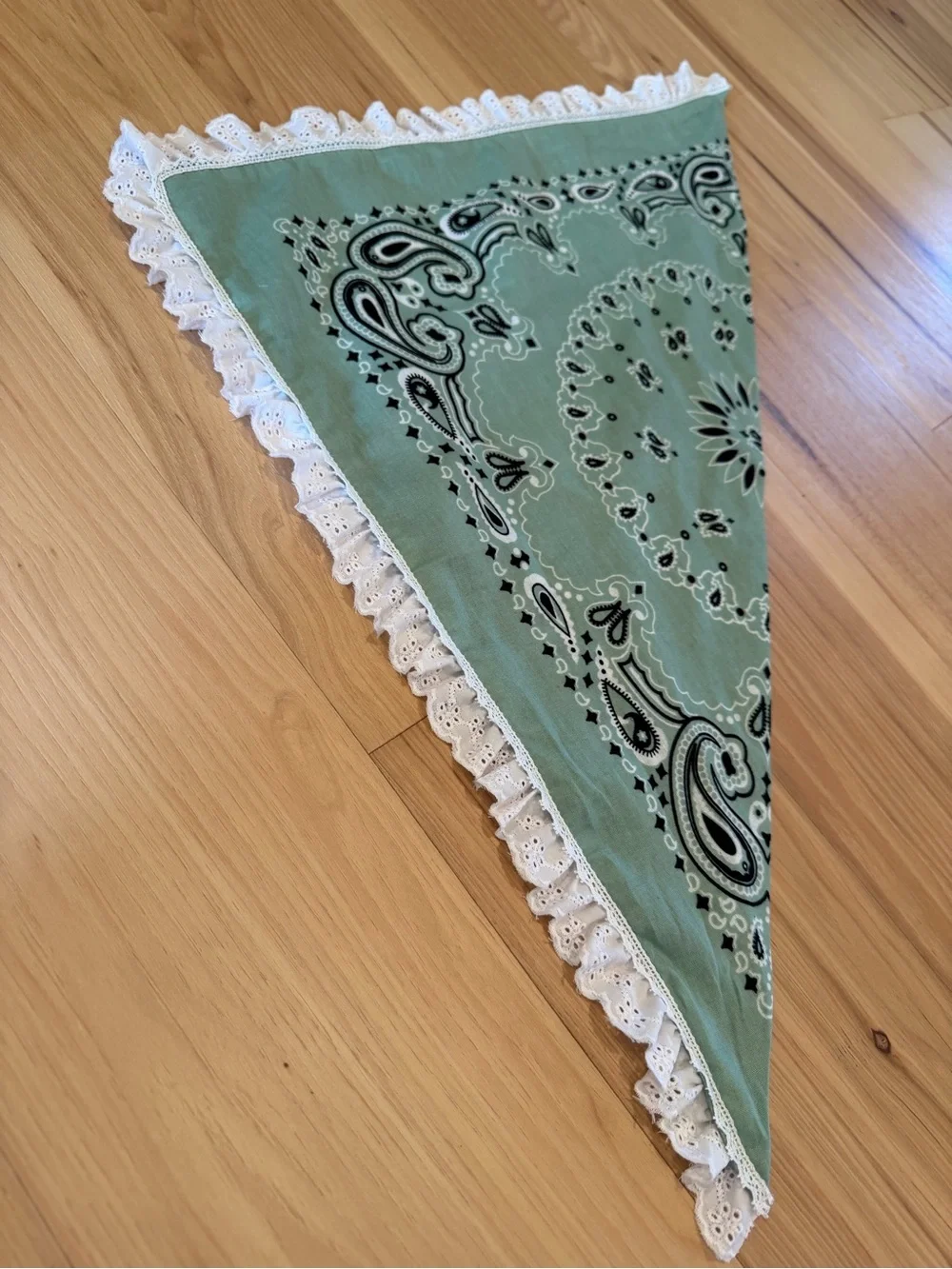 Lace Bandana Hair Scarf Handmade